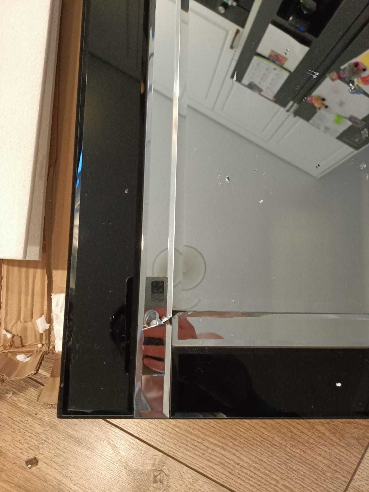 lustro ścienne w stylu art deco prostokątne, 120 x 80 cm uszkodzone