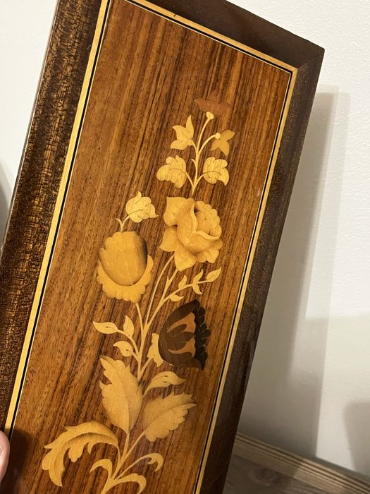 Obrazek zawieszka rękodzieło drewno intersjonowane vintage