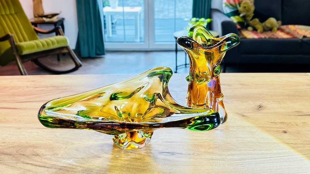 Patera „Niagara” Františka Zemka dla Mstišov Glass Union czeskie szkło