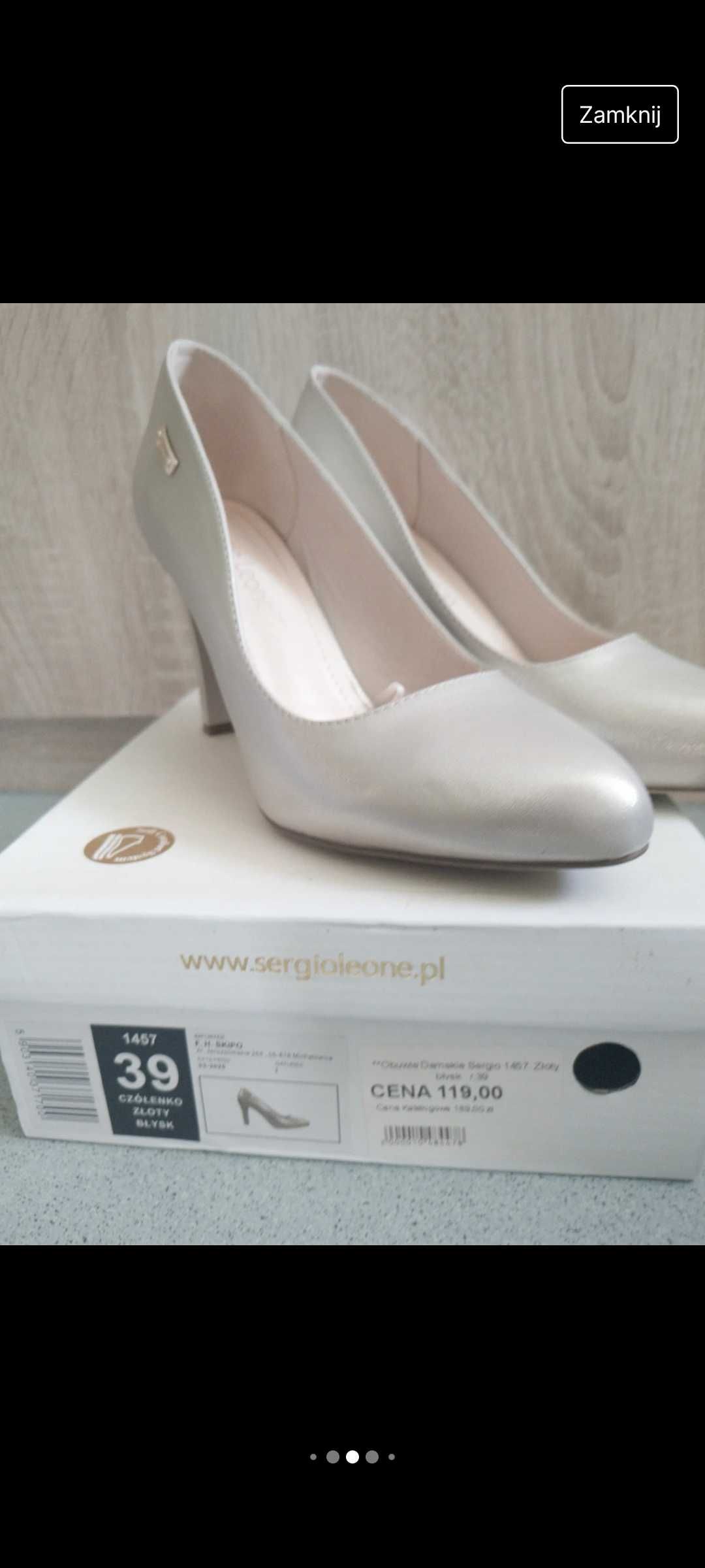 Czółenka r39 jak nowe,czubek migdał