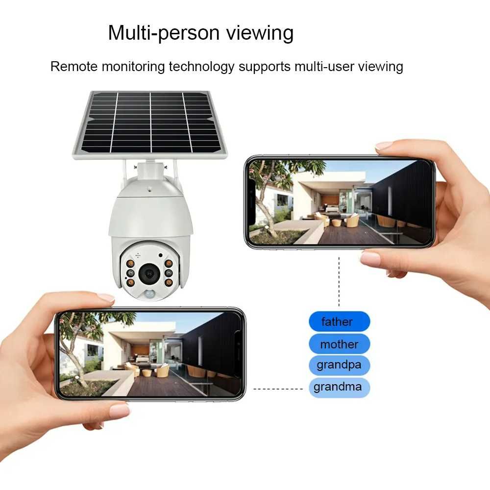 Kamera Zewnętrzna Obrotowa WiFi MONITORING HD 2 MP wifi solarna  4G.