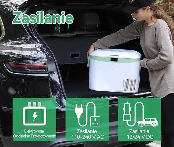 Lodówka-Zamrażarka turystyczna PRZENOŚNA 18L KEMPINGOWA 12V/24V/220V