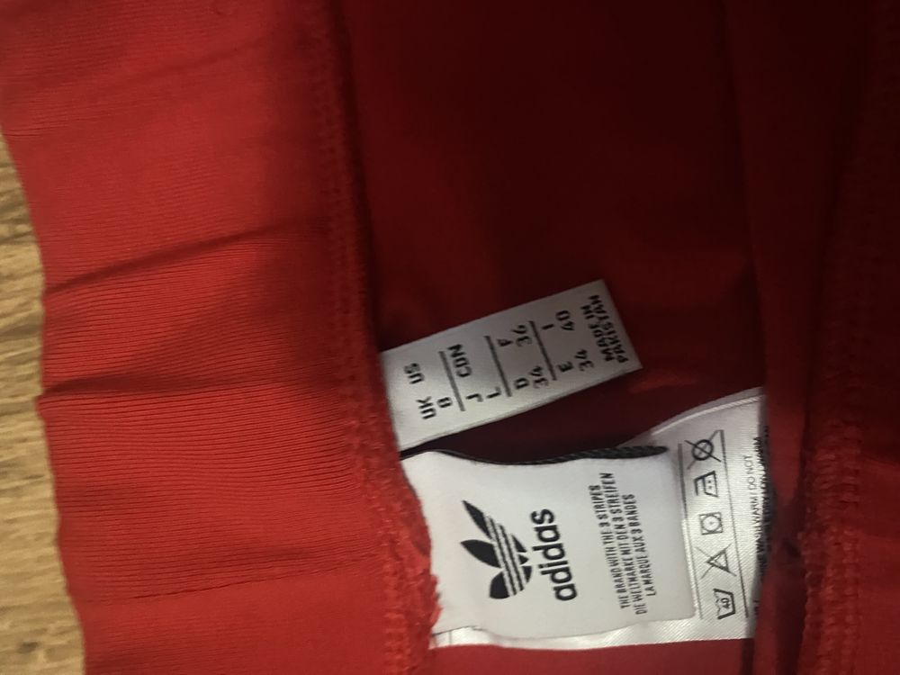 Legginsy leginsy czerwone oryginalne adidas paski