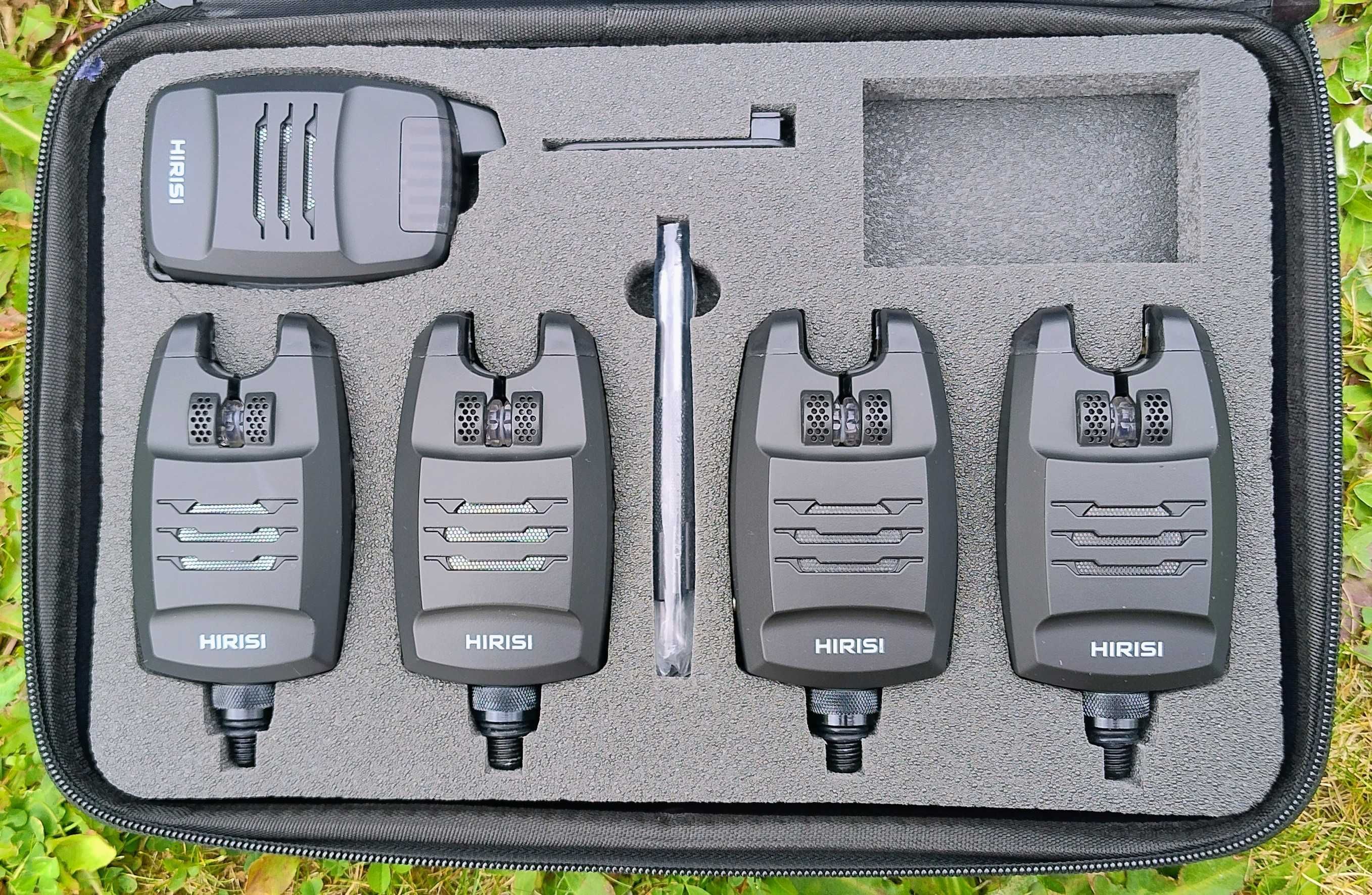 Zestaw sygnalizatory brań HIRISI 4+1 oraz swingery