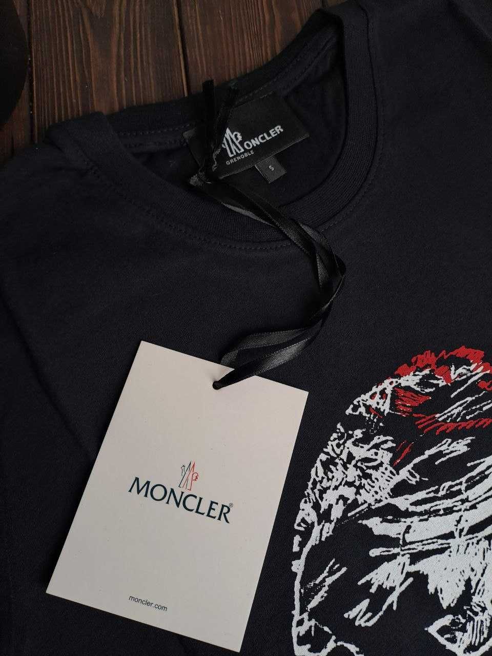 РОЗПРОДАЖ! XXL (54) футболка MONCLER монклер поло чорне знижка!