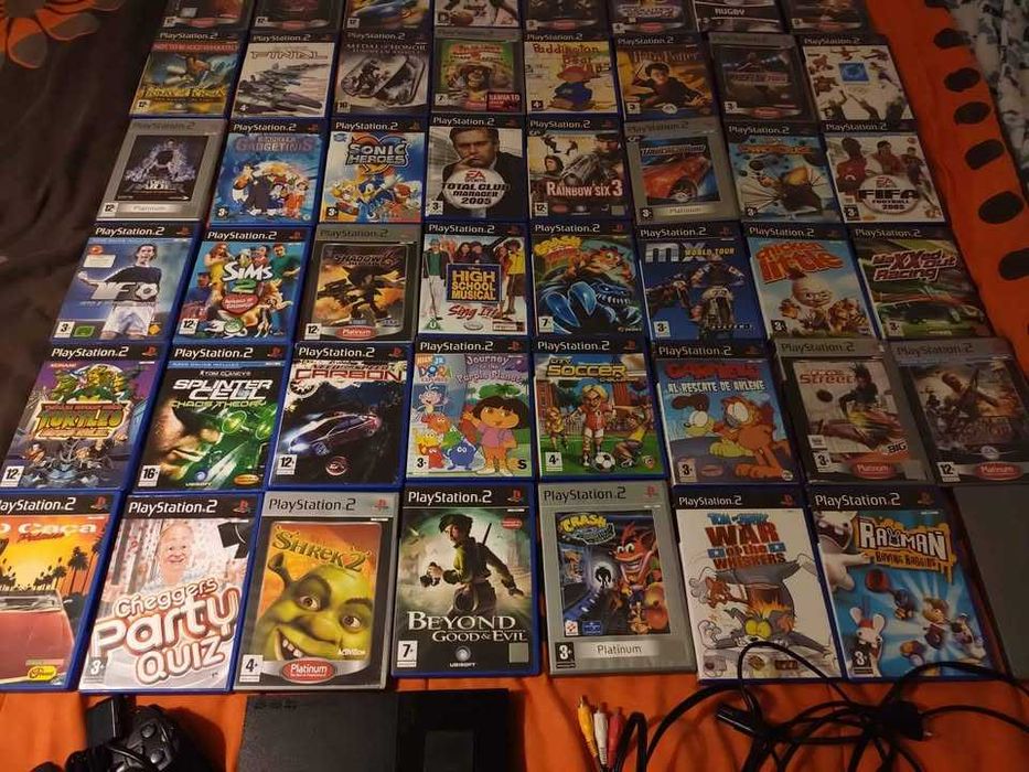 Playstation 2 + 48 Jogos + Memory Card + Comando