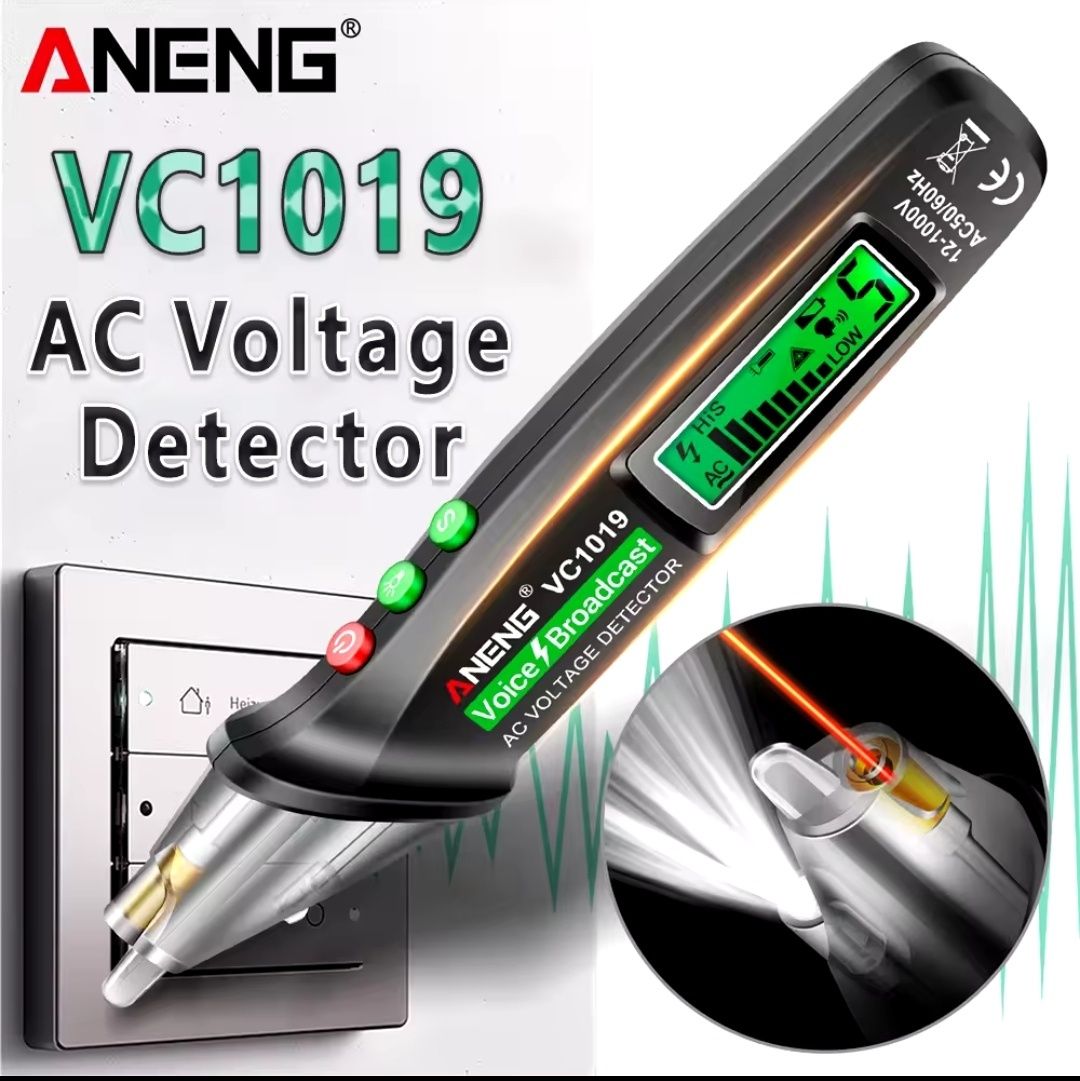 Детектор скрытой проводки ANENG VC1019. тестер напруги, струму, тока