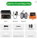 Rejestrator samochodowy DDPAI Z60PRO. Gwarancja, Przód+tył+adapter+SD