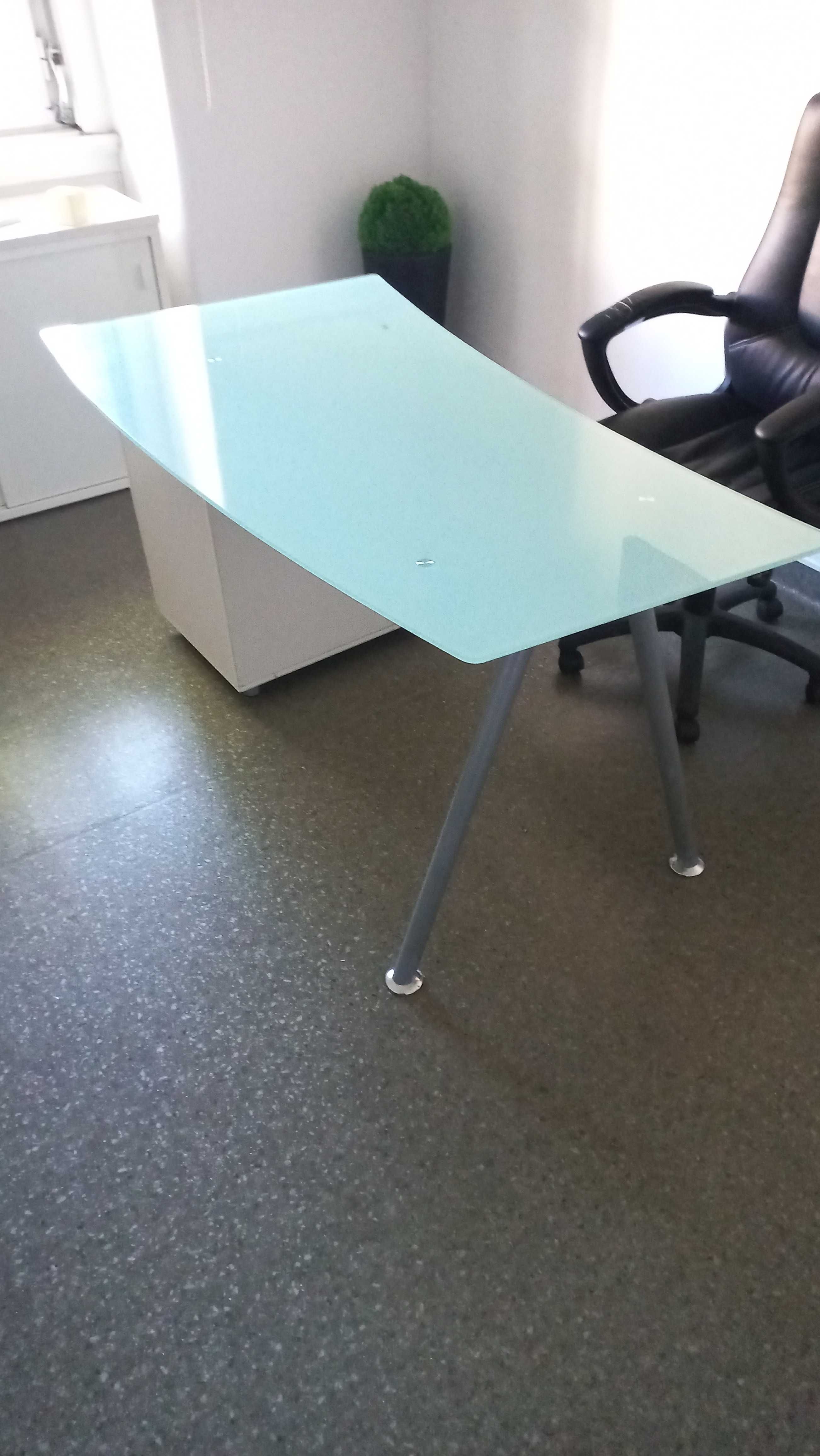 Secretaria  vidro 150x60 cm - design moderno