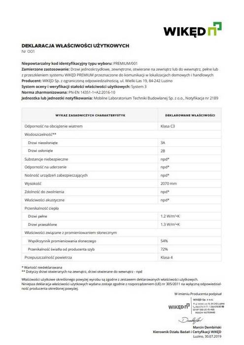 Powystawowe drzwi zewnętrzne WIKĘD PREMIUM antracyt srebrny PRAWE FV