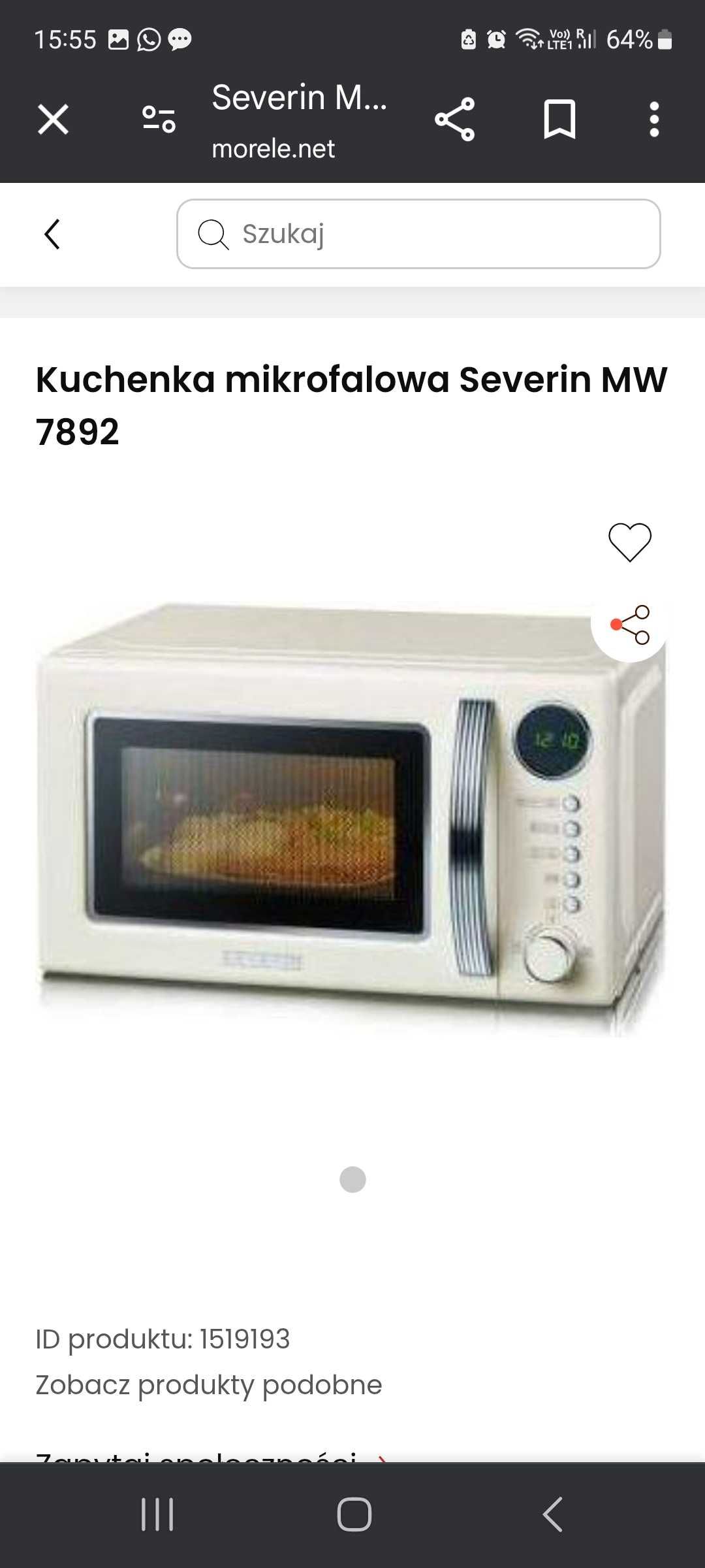 Kuchenka mikrofalowa retro vintage severin Mv7892