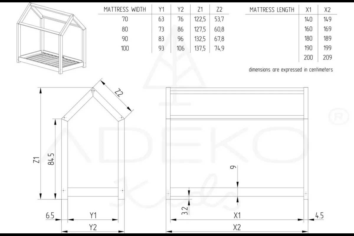 Drewniane łóżko dziecięce z szufladą 90x200 SZARE Kurier GRATIS (1)