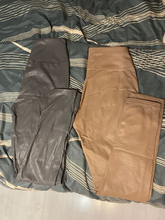 Skórzane ocieplane spodnie