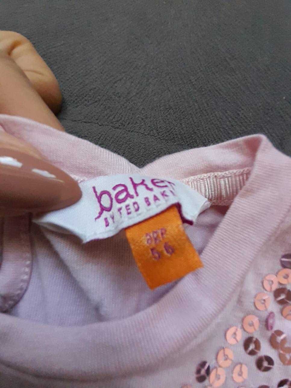 Bluzka z długim ręk. dla dziewczynki Ted Baker różowa cekiny 5-6 lat