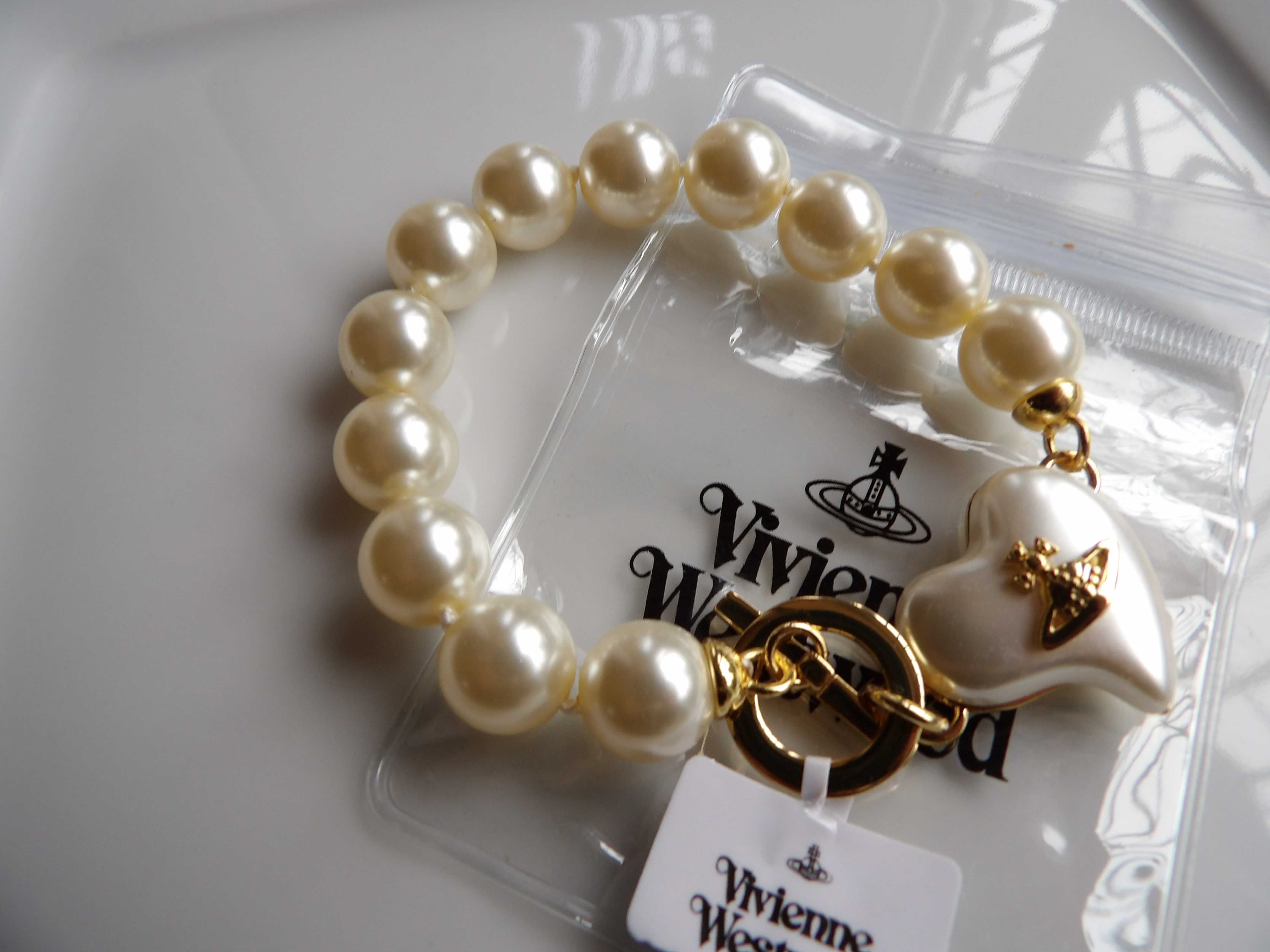 Vivienne Westwood pearl bracelet Heart bransoletka z pereł.