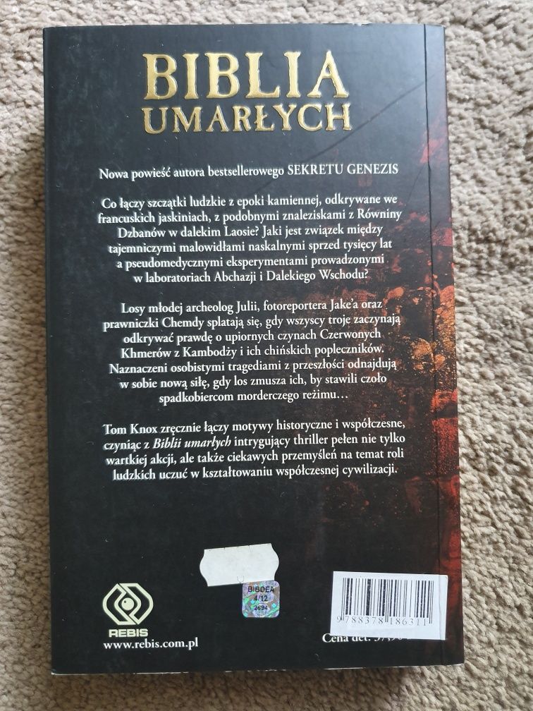 Tom Knox Biblia umarłych stan idealny jak nowa