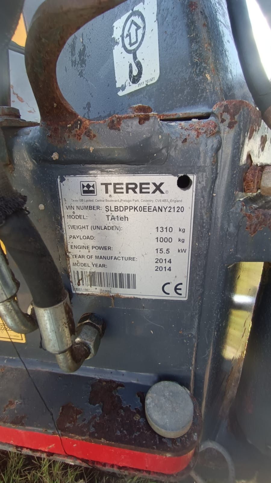 wozidło budowlane  1 tona wysoki wysyp Terex TA