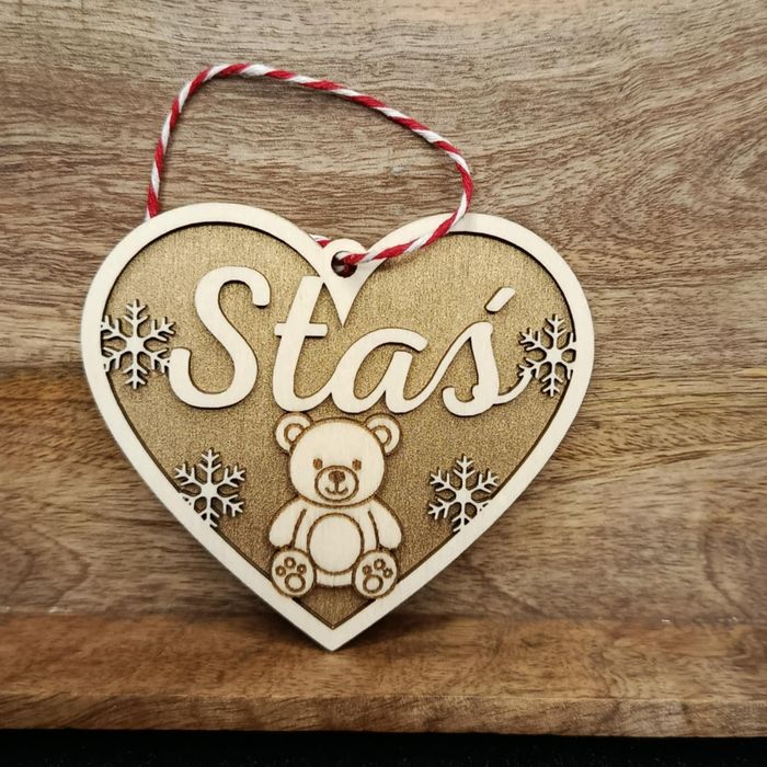 Ozdoba choinkowa bombka personalizowana sklejka