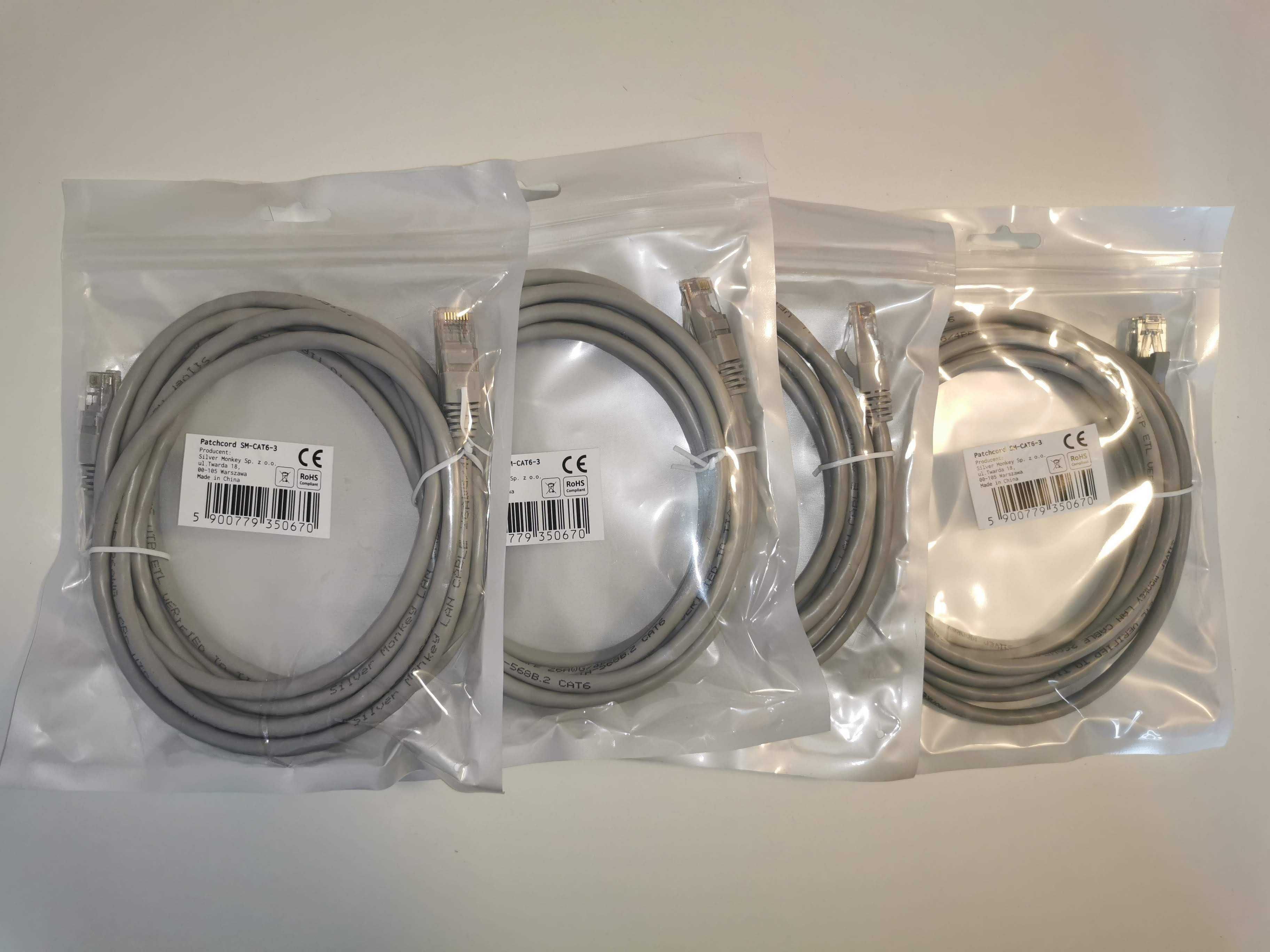paczka Patchcord Silver Monkey CAT6   4x5m 4x3m