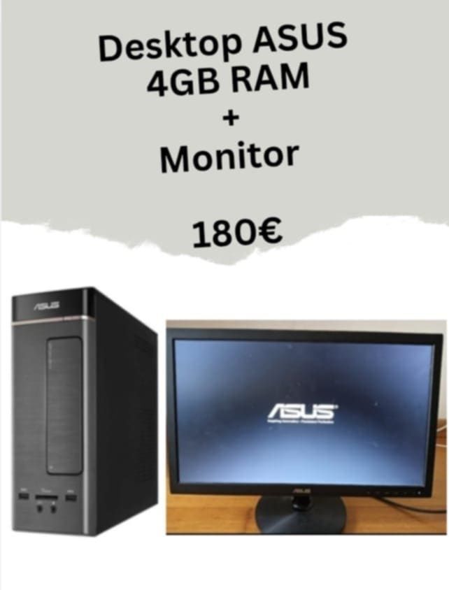 Computador DESKTOP e monitor ASUS