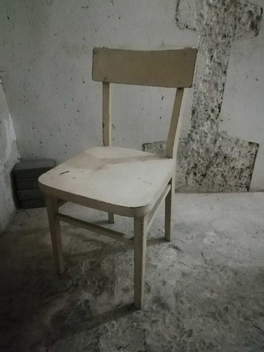 Krzesło białe drewniane vintage przecierka shabby chic/ prowansja