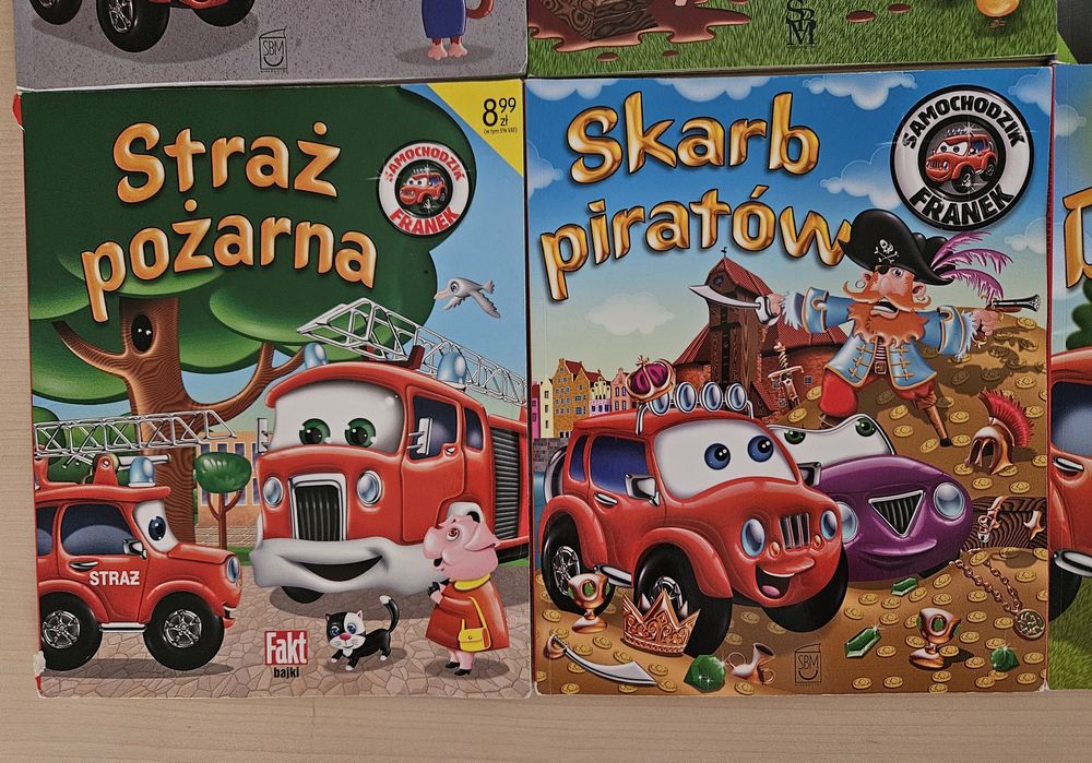 Zestaw 10 książek, książeczek dla dzieci z serii Samochodzik Franek