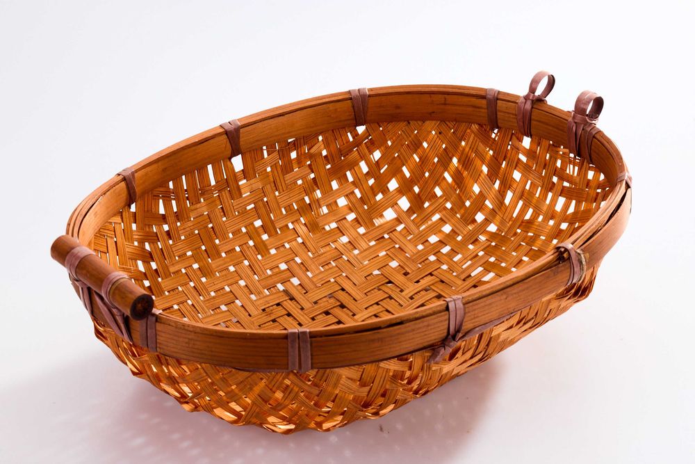 półokrągły owalny koszyczek kosz ozdobny bambusowy 26cm