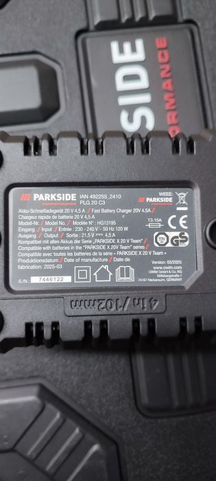 Ładowarka Parkside 20V