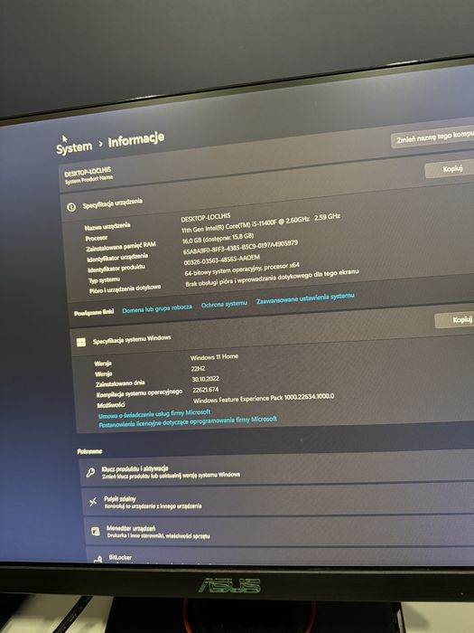 Komputer Gamingowy Intel i5 11400 RTX2060