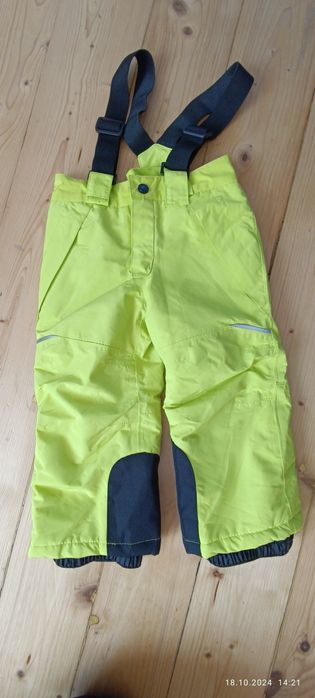 Limonkowe spodnie narciarskie Crivit 86/92 nowe ocieplane