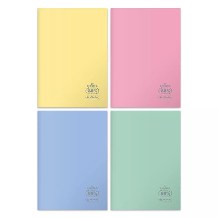 Zeszyt A4 60k kratka Herlitz eco pp pastel colors fsc pakiet 5 szt.