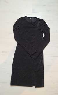 Czarna brokatow sukienka