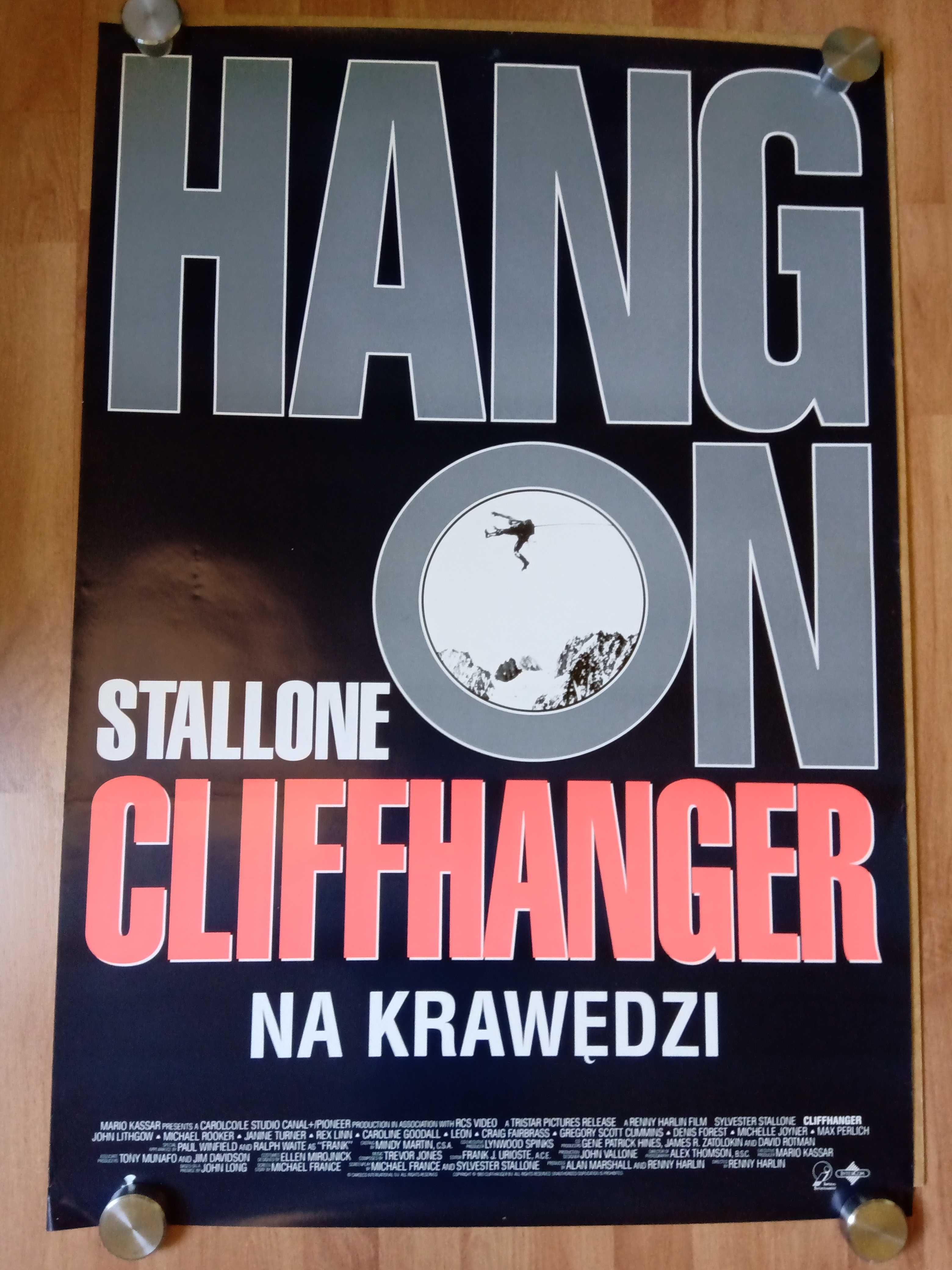 CLIFFHANGER Sylvester Stallone Oryginalny plakat filmowy z 1993 roku.