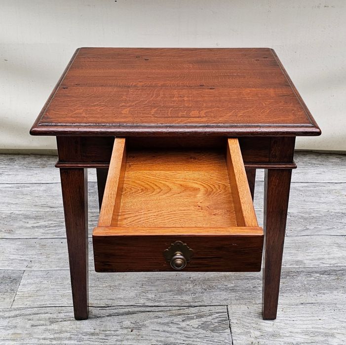 CIEKAWY Stylowy 100% Lity Dębowy Stolik Ława z Szufladą WYSYŁKA