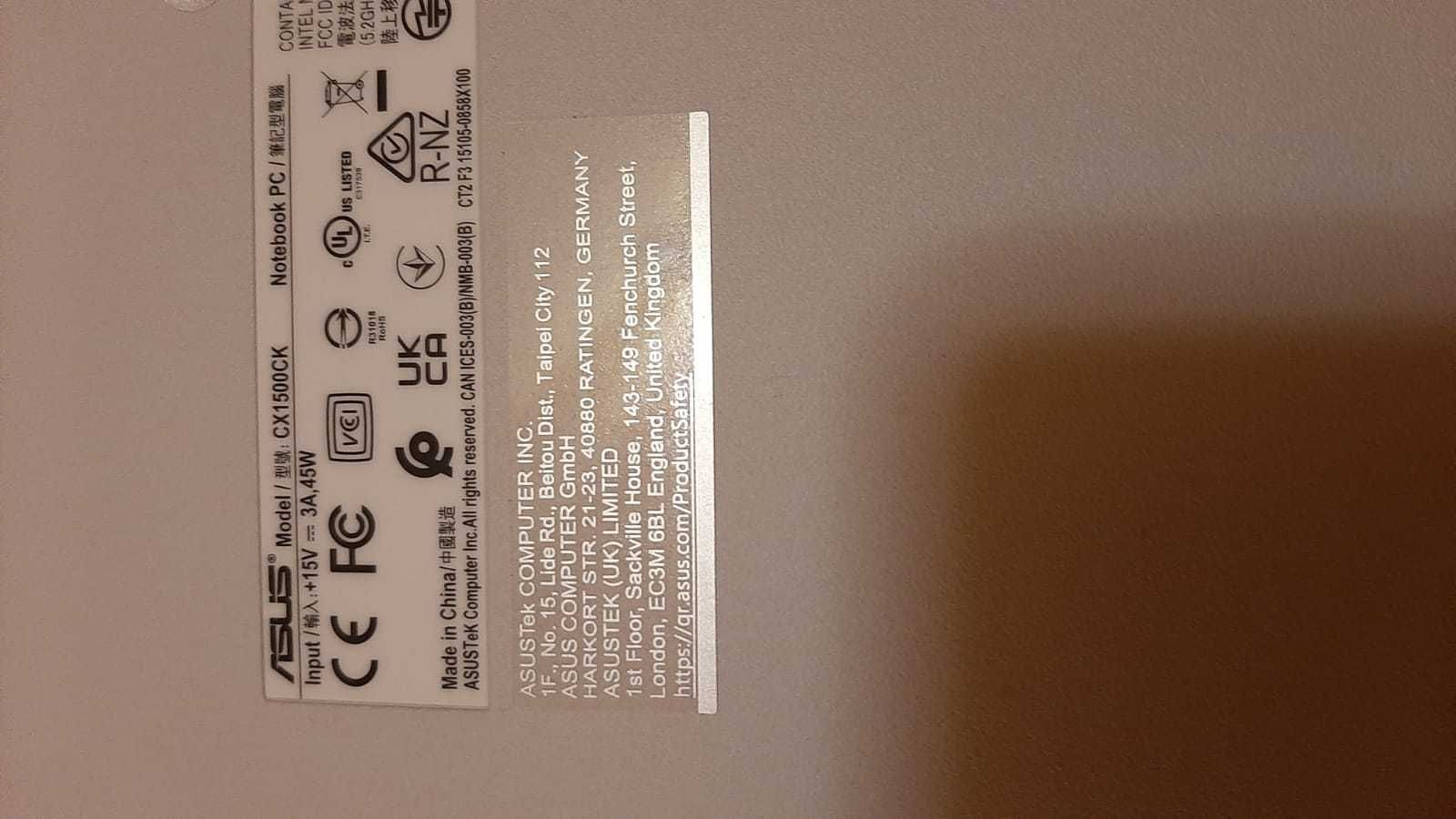 Nowy Chromebook Asus cx1500ck n400/8GB/12GB/15,6"