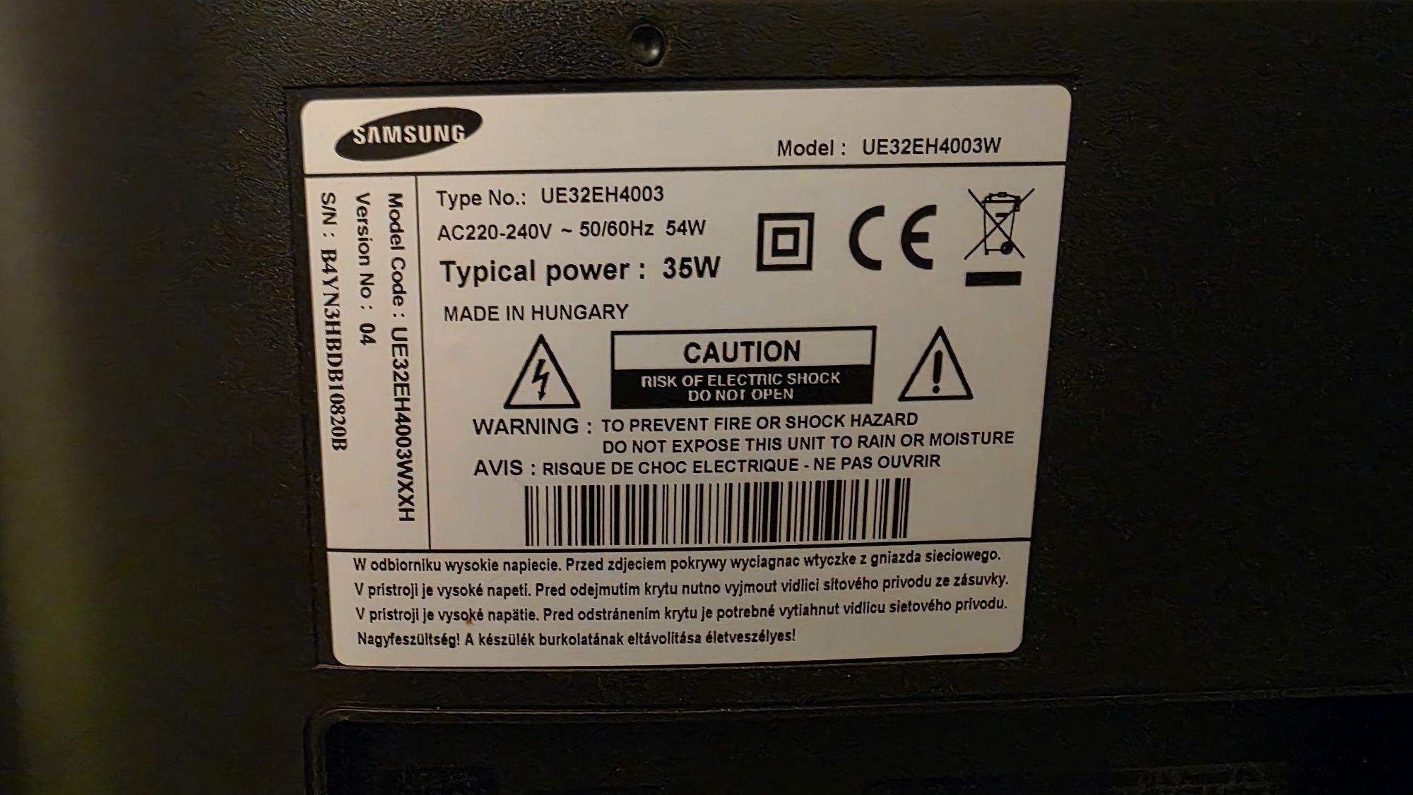 Telewizor Samsung UE32EH4003W – 32 cale