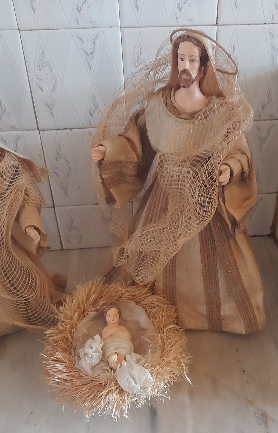 Presépio artesanal tecido tradicional de Natal