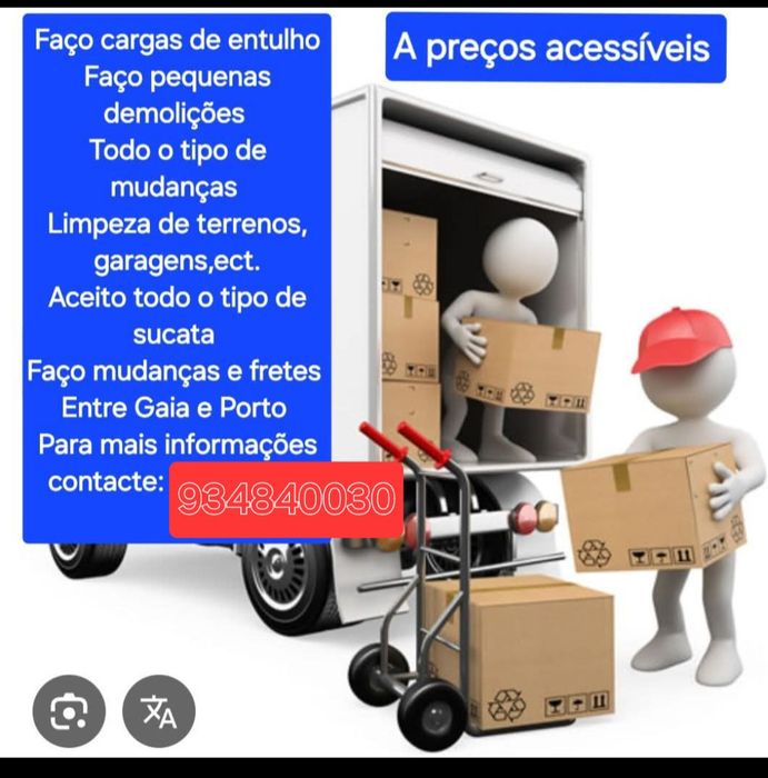 Faco mundaças e fretes