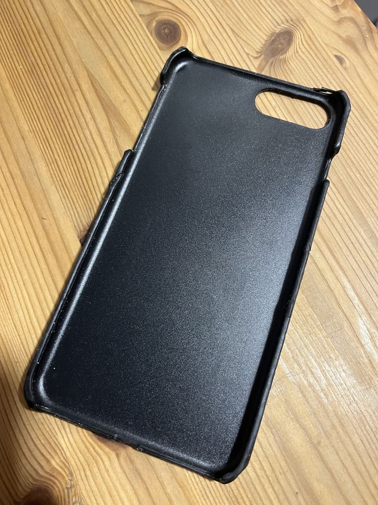 Etui case iphone 8plus czarne jak skóra