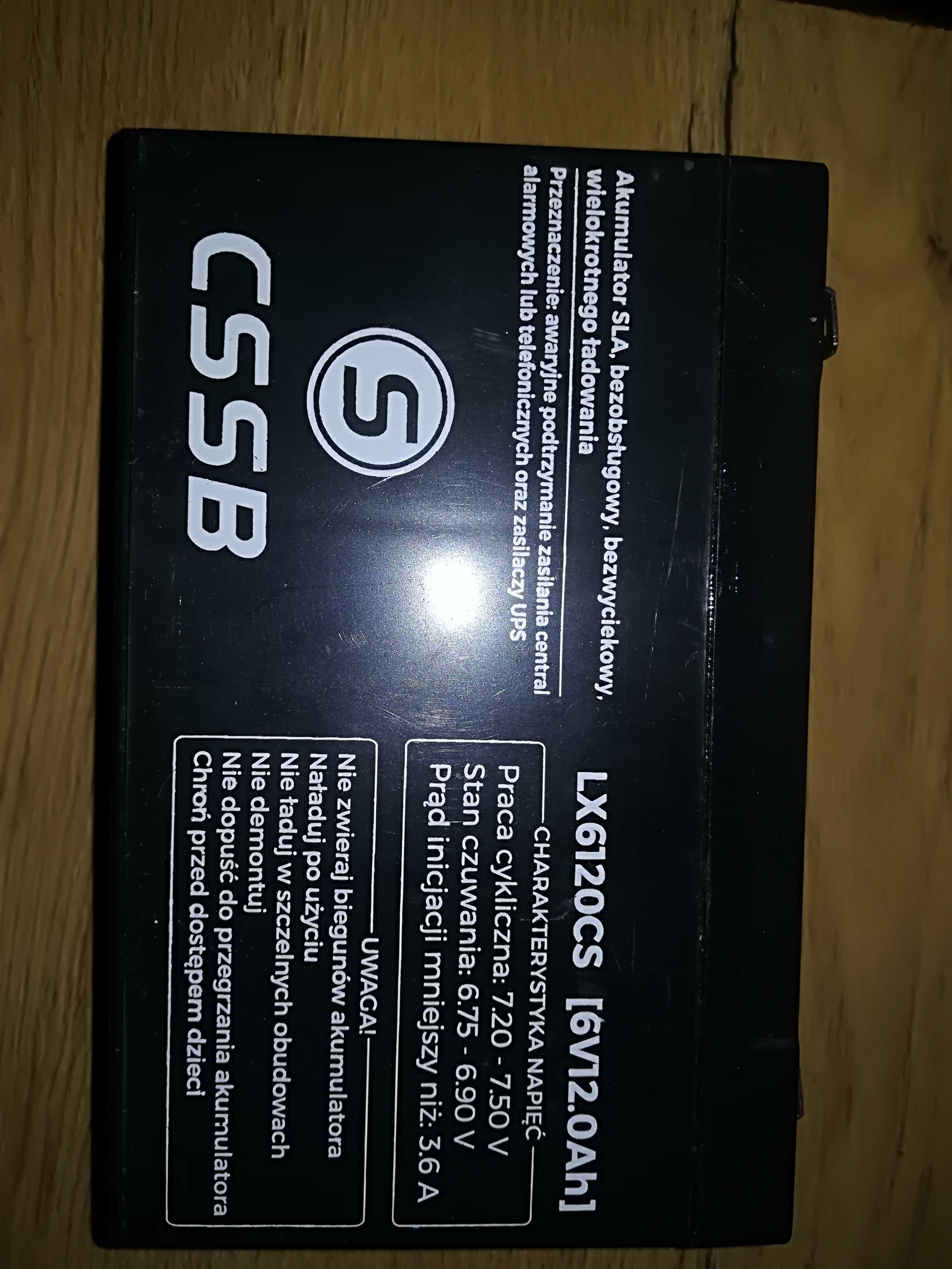 Akumulator żelowy cssb 6V 12AH