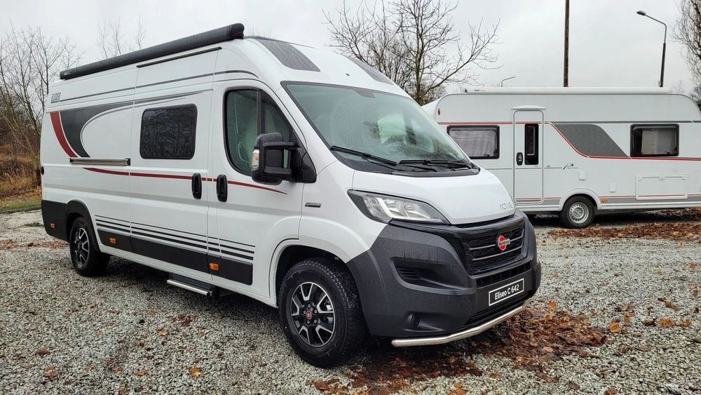 Burstner ELISEO C 642 | MAX DOPOSAŻONY | 3 pakiety, markiza, bagażnik rowerowy, panel dotykowy  ELISEO NORD 4, ACTIVE, FIAT ELISEO DESIGN, markiza, bagażnik rowerowy