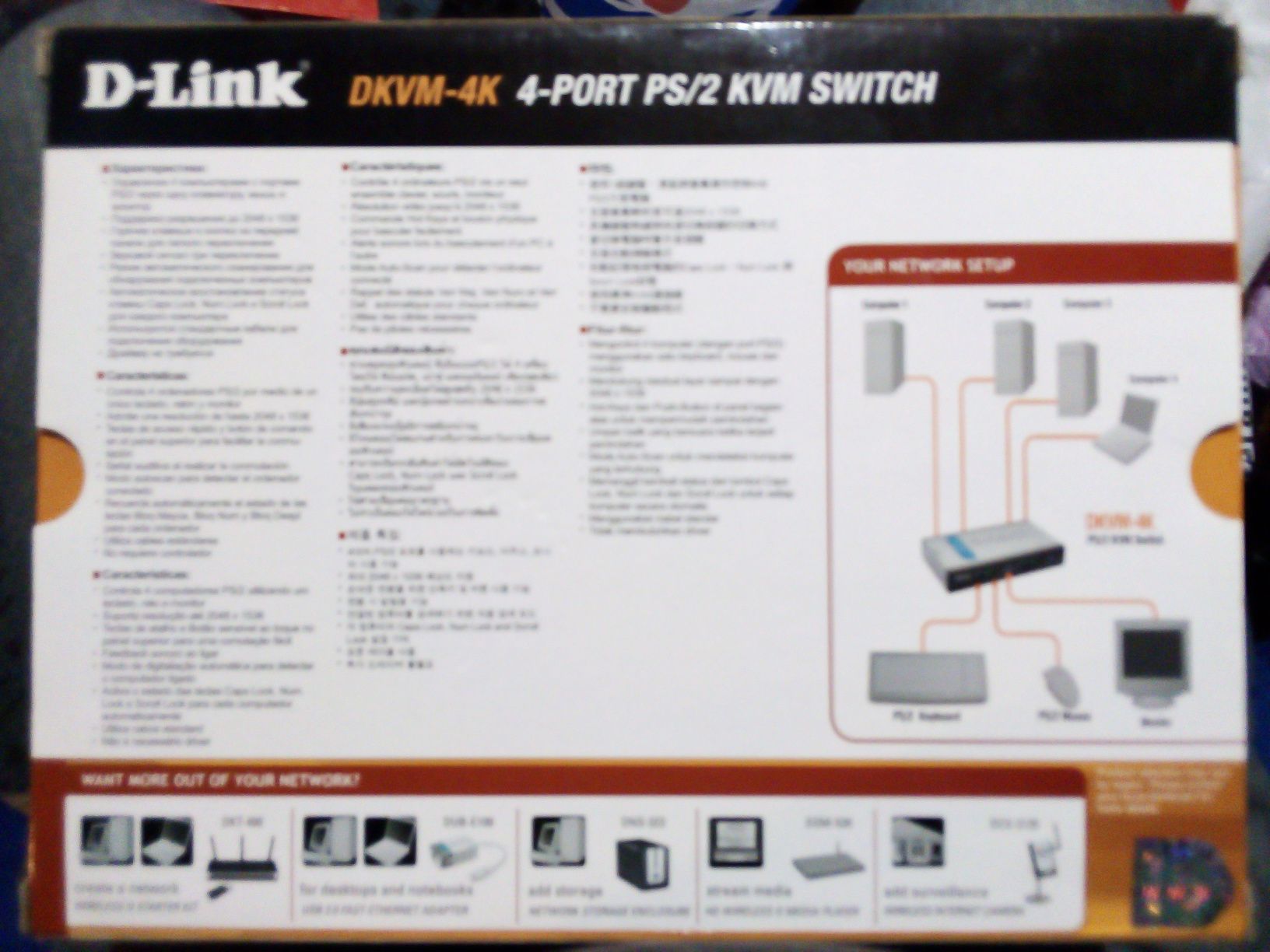 Dlink-DKVM-4k 4port ps/2 xvm переключатель