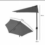 Półparasol parasol z korbką na balkon taras antracyt