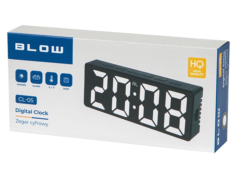 Zegar cyfrowy budzik BLOW CL-05 termometr data tryb nocny 50-350#