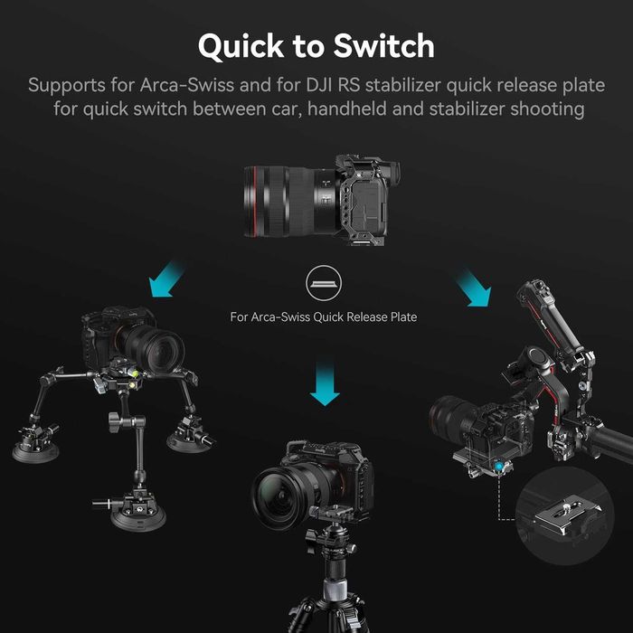 SMALLRIG 3565 4-ramienny uchwyt samochodowy na kamerę z przyssawką