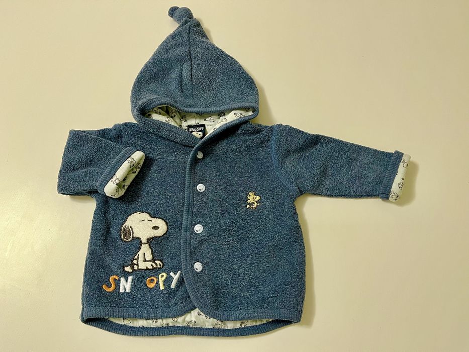 Ciepła bluza kurtka z kapturkiem H&M rozmiar 68 Snoopy