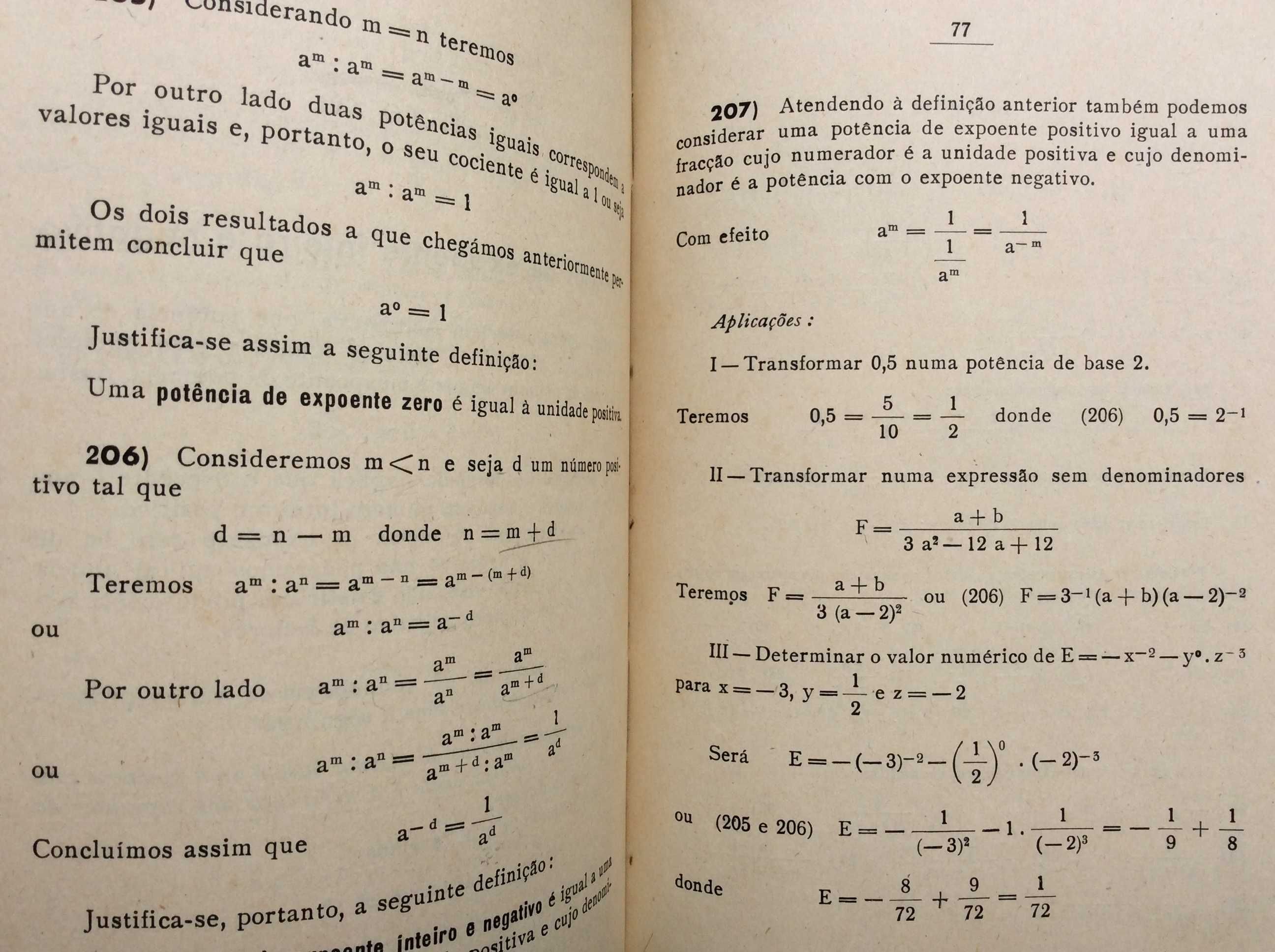 Elementos de álgebra para o 4.º ano dos liceus.