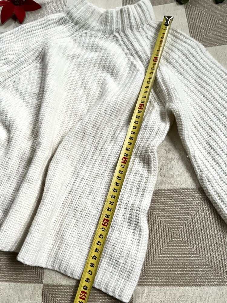 Massimo Dutti sweterek kremowy luksusowy markowy S/M oversize