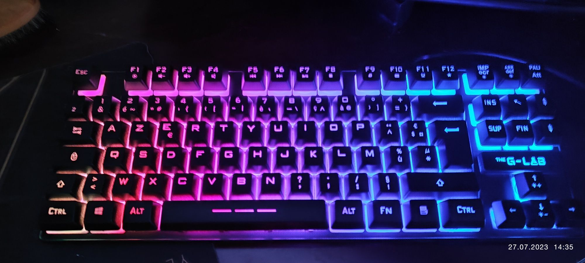 Ігрова G-Lab TKL клавіатура AZERTY підсвітка RGB компакт FR французька