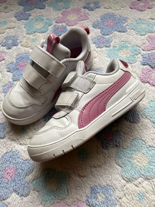 Śliczne Biało-Różowe Trampki/Sneakersy PUMA na Rzepy